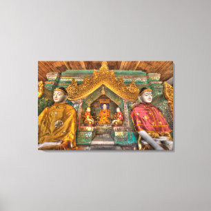 Impressão Em Tela Budas Em Um Templo