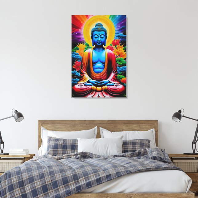Impressão Em Tela Buddha Iluminação Luminosa (Insitu(Quarto))