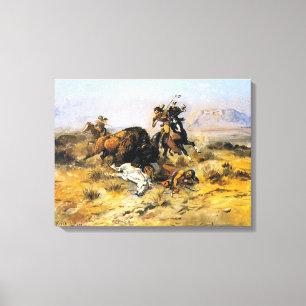 Impressão Em Tela Buffalo Hunt por Charles M. Russell