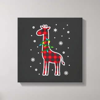 Impressão Em Tela Buffalo Plaid Family Matching Giraffe Christmas Pa
