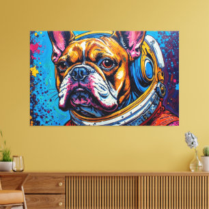IMPRESSÃO EM TELA BULDOGUE FRANCÊS NO ESPAÇO 6