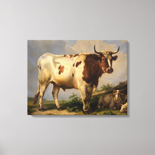 Impressão Em Tela Bull, 1847, por Eugene Joseph Verboeckhoven