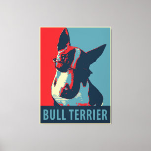 Impressão Em Tela Bull Terrier Partiody Política