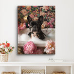 Impressão Em Tela Bulldog Art Francês | Francês na Banheira de Batht<br><div class="desc">Arte do Bulldog Francês apresentando um Bulldog Francês brincalhão desfrutando de um cheio relaxante de bolhas e lindas flores. Este trabalho de arte charmoso adiciona um toque de calor e personalidade ao seu espaço,  fazer que ele se sinta mais convidativo e alegre.</div>