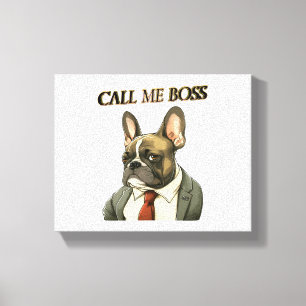 Impressão Em Tela Bulldog Francês em um Suit