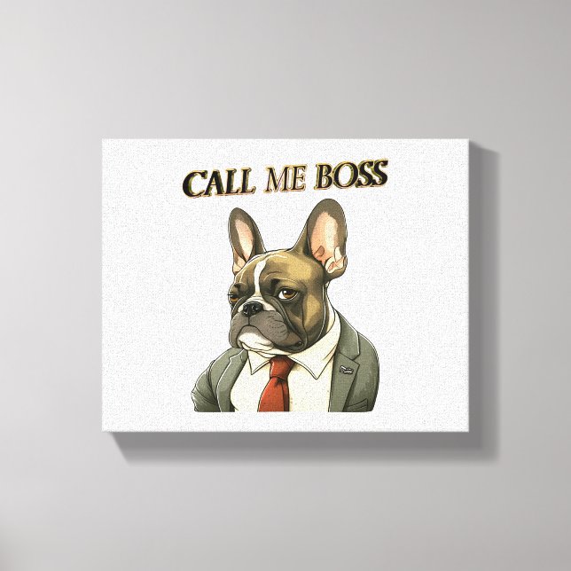 Impressão Em Tela Bulldog Francês em um Suit (Frente)