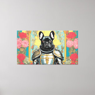 Impressão Em Tela Bulldog Francês no Jardim das Delícias Terrestres 