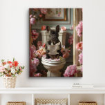 Impressão Em Tela Bulldog Francês no Toilet | Arte Francesa Bathroom<br><div class="desc">Arte com um Bulldog Francês brincalhão,  desfrutando de um banheiro dentro de um banheiro cheio de flores bonitas. Este trabalho de arte charmoso adiciona um toque de calor e personalidade ao seu espaço,  fazer que ele se sinta mais convidativo e alegre.</div>