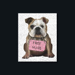 Impressão Em Tela Bulldog Free Hugs<br><div class="desc">Inspiração e feriados</div>