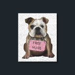 Impressão Em Tela Bulldog Free Hugs<br><div class="desc">Inspiração e feriados</div>