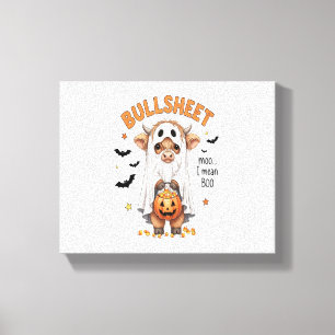 Impressão Em Tela Bullsheet Highland Cow Funny Ghost