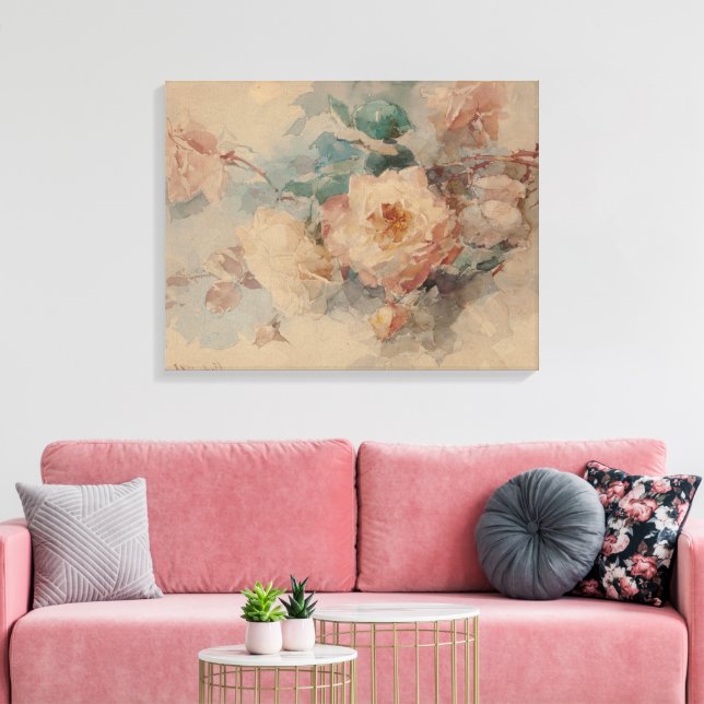 Impressão Em Tela Buquê de Rosas - Franz Bischoff (Insitu(Sala de estar))