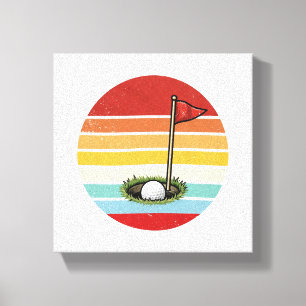 Impressão Em Tela Buraco de Bola de Golfe Vintage