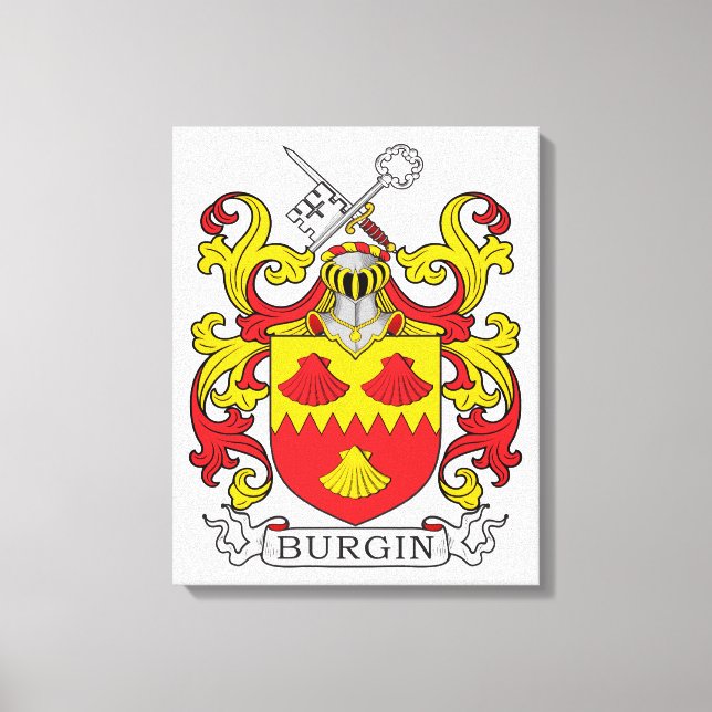 Impressão Em Tela Burgin Family Crest (Frente)