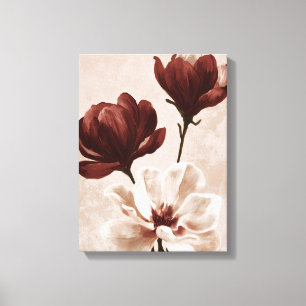 Impressão Em Tela Burgundy Bloom Floral Botânica Vermelha Profunda