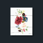 Impressão Em Tela Burgundy Floral Elegante Russo<br><div class="desc">Uma bela canvas floral de aquarela vai adicionar beleza ao seu decor de tom. Tão bonito.</div>