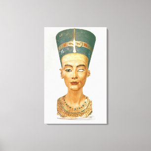 Impressão Em Tela Busto da rainha Nefertiti, vista dianteira, do