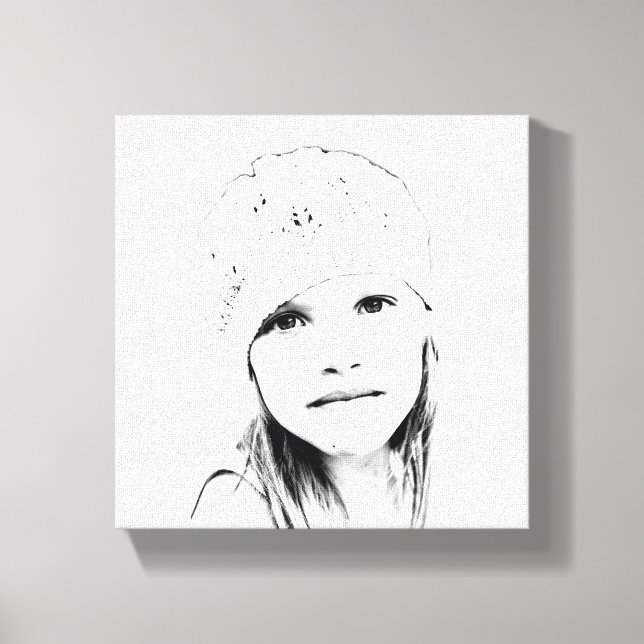 Impressão Em Tela C Vetor em Preto e Branco (Frente)