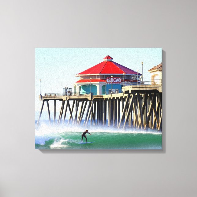 Impressão Em Tela Ca de praia de Huntington, Cidade do surf (Frente)