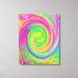 Impressão Em Tela Cabeça Abstrato púrpura e espiral líquida amarela