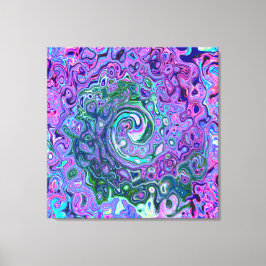 Impressão Em Tela Cabeça de Abstrato retrógrada verde e roxa