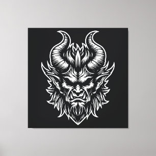 Impressão Em Tela Cabeça de Demônio Irritada