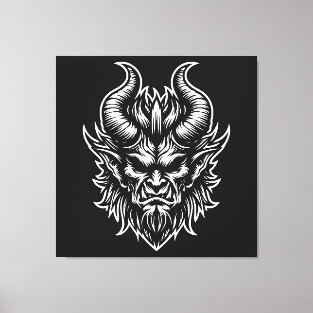 Impressão Em Tela Cabeça de Demônio Irritada (Frente)