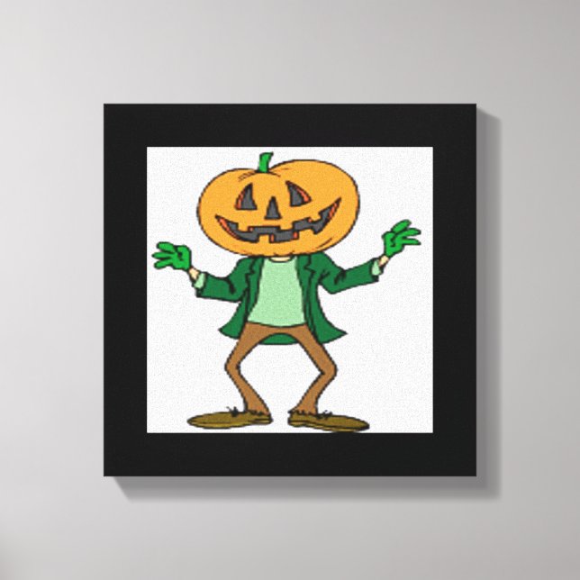IMPRESSÃO EM TELA CABEÇA DE PUMPKIN DE HALLOWEEN (Frente)