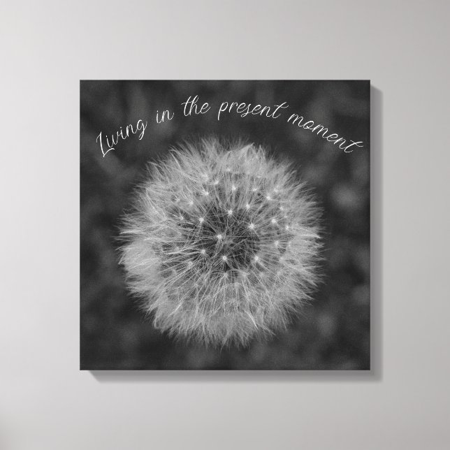 Impressão Em Tela Cabeça de semente de Dandelion. Esteja Presente No (Frente)