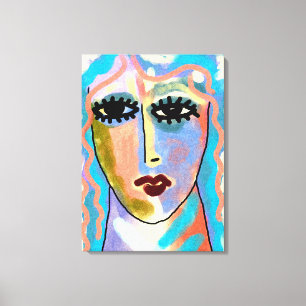 Impressão Em Tela Cabeça na pintura digital Abstrato das nuvens