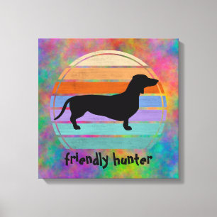 Impressão Em Tela Cabelo Curto Dachshund - Silhouette 1
