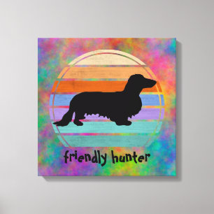 Impressão Em Tela Cabelo Longo Dachshund - Silhouette 1