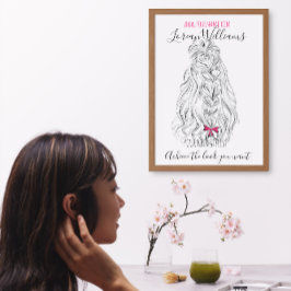 Impressão Em Tela Cabelo ondulado longo com marca de cabeleireiro ar