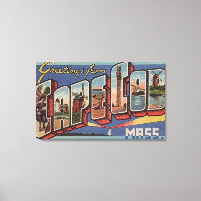 Impressão Em Tela Cabo Cod, MassachusettsLarge Letter Scenes (Frente)