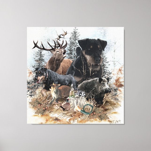 Impressão Em Tela Caça alemã Terrier (Jagdterrier) (Frente)