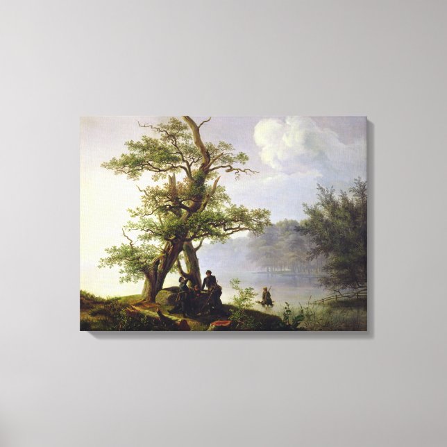 Impressão Em Tela Caça às aves aquáticas, 1828 (Frente)