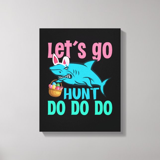 Impressão Em Tela Caça De Ovo De Páscoa Com Coelho Azul (Frente)