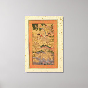 Impressão Em Tela Caçadores Capturando Elefantes, do Grande Clive