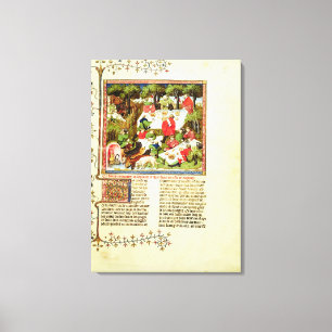 Impressão Em Tela Caçadores se banhando antes da caça ao stag