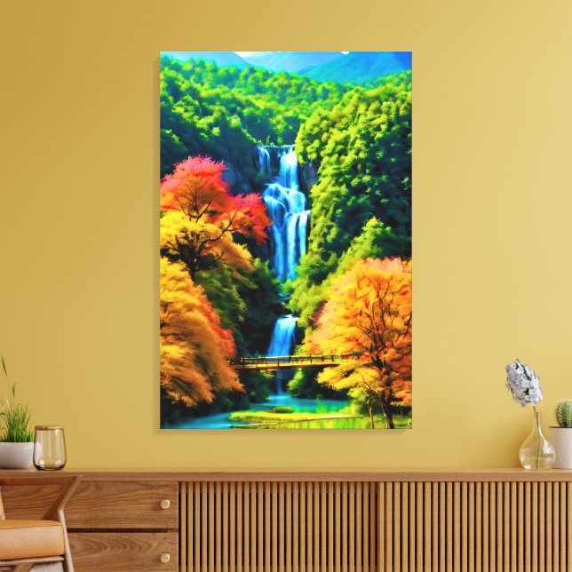 Impressão Em Tela Cachoeira Chinesa (Insitu(Sala de estar))