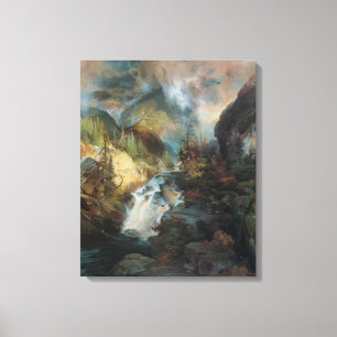 Impressão Em Tela Cachoeira da Paisagem Vintage nas Montanhas por Mo