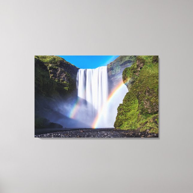 Impressão Em Tela Cachoeira e arco-íris (Frente)