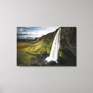Impressão Em Tela Cachoeira   Islândia de Seljalandsfoss