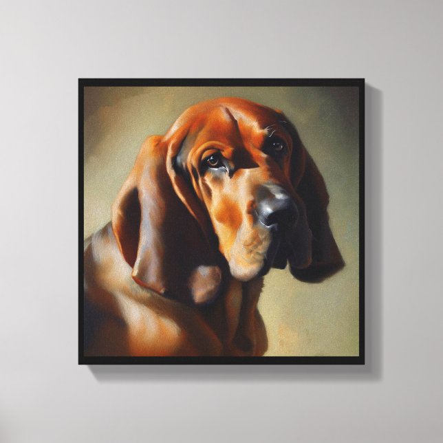 Impressão Em Tela Cachorro Bloodhound  (Frente)
