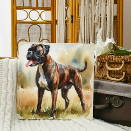 Impressão Em Tela Cachorro Boxer Aquarela