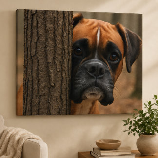 Impressão Em Tela Cachorro Boxer Espião