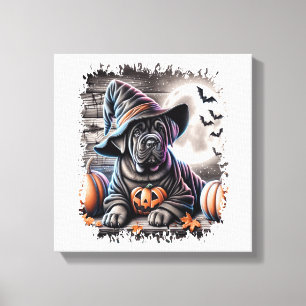 Impressão Em Tela Cachorro Cane Corso Halloween