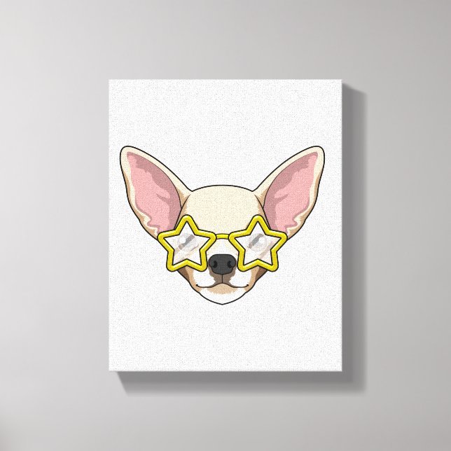 Impressão Em Tela Cachorro com óculos de sol (Frente)