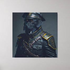 IMPRESSÃO EM TELA CACHORRO COM UNIFORME MILITAR