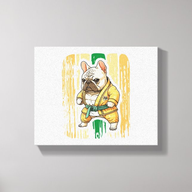 Impressão Em Tela Cachorro Conhece Karate (Frente)